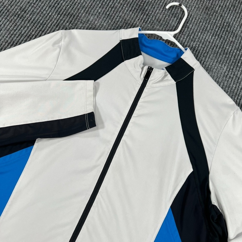 Tail Jacket Womens XL Extra Large White Blue Long Sleeve Full Zip Mock Active